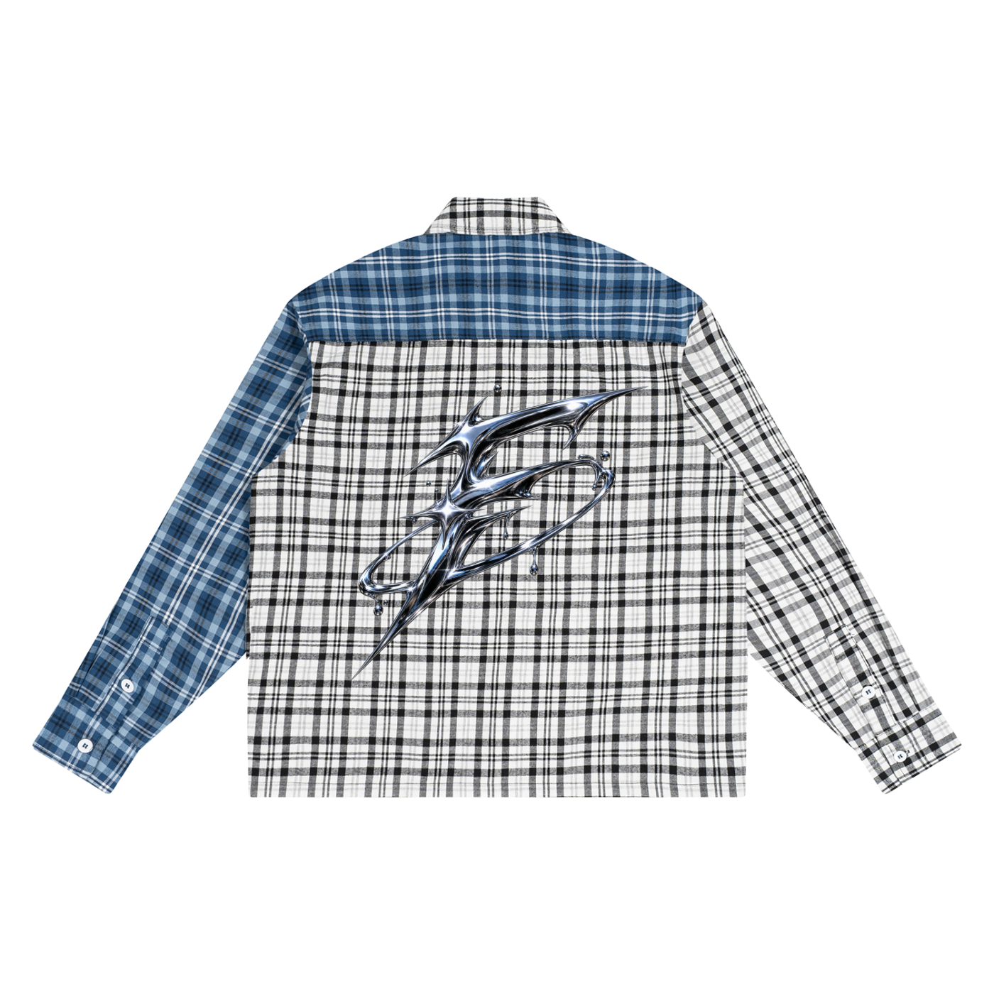Unisex Oversized Plaid Color Block Shirt