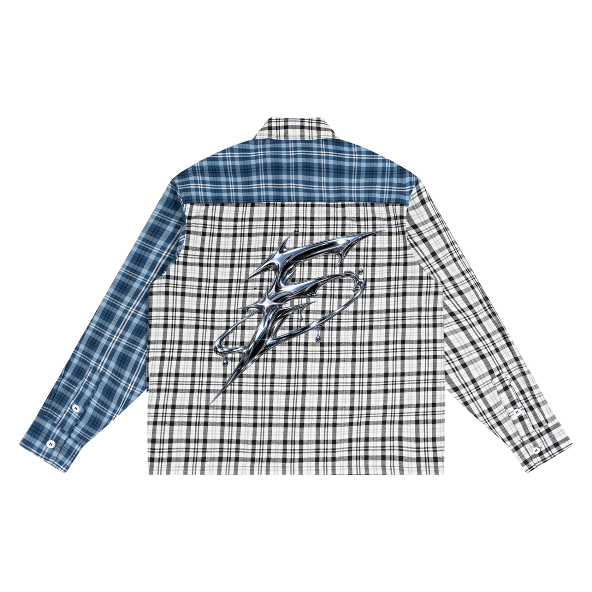 Unisex Oversized Plaid Color Block Shirt