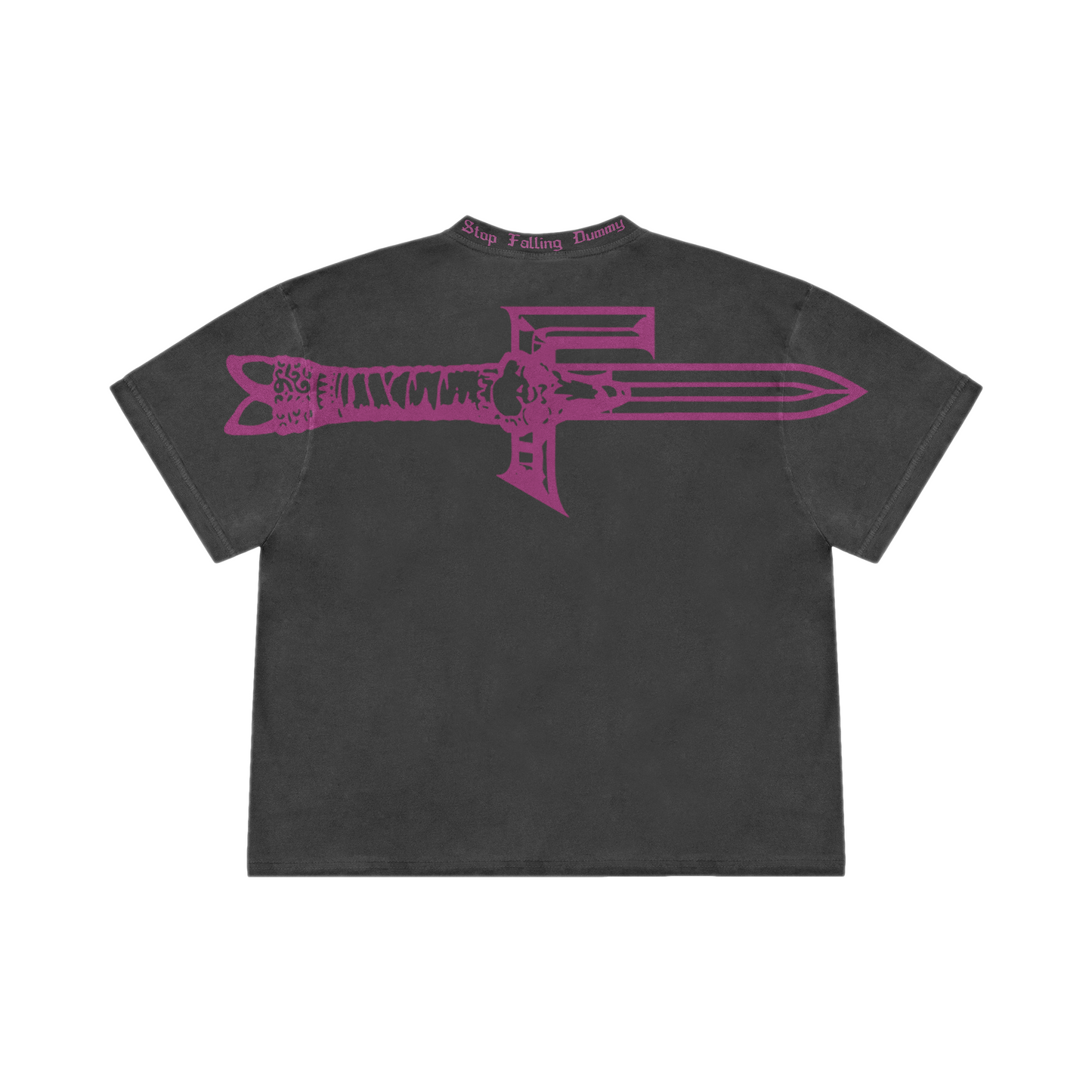 Falling Tee Gothic print (pink)