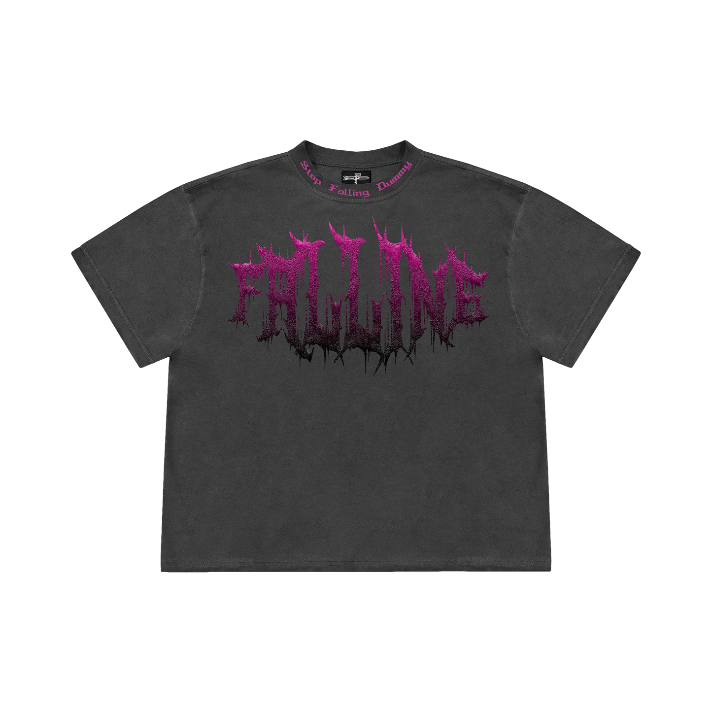 Falling Tee Gothic print (pink)